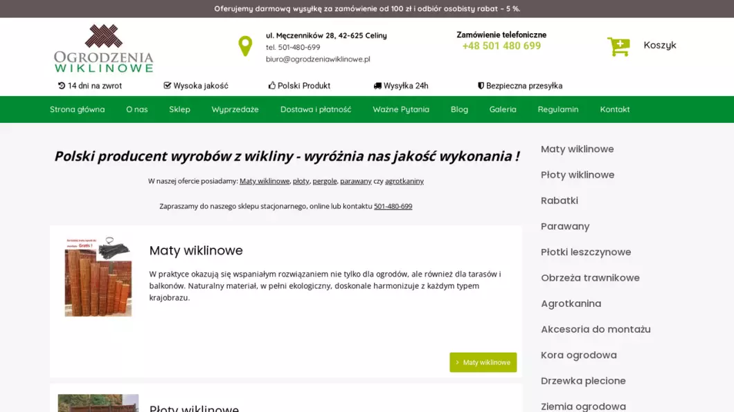 Ogrodzenia Wiklinowe